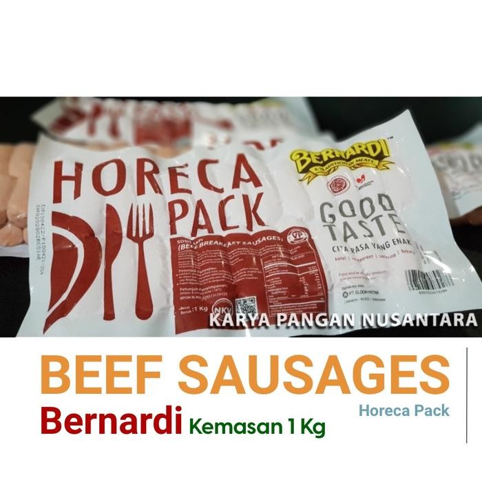 

New BEEF SAUSAGE BERNARDI SOSIS SAPI BERNARDI HORECA PACK 1 KG ORIGINAL