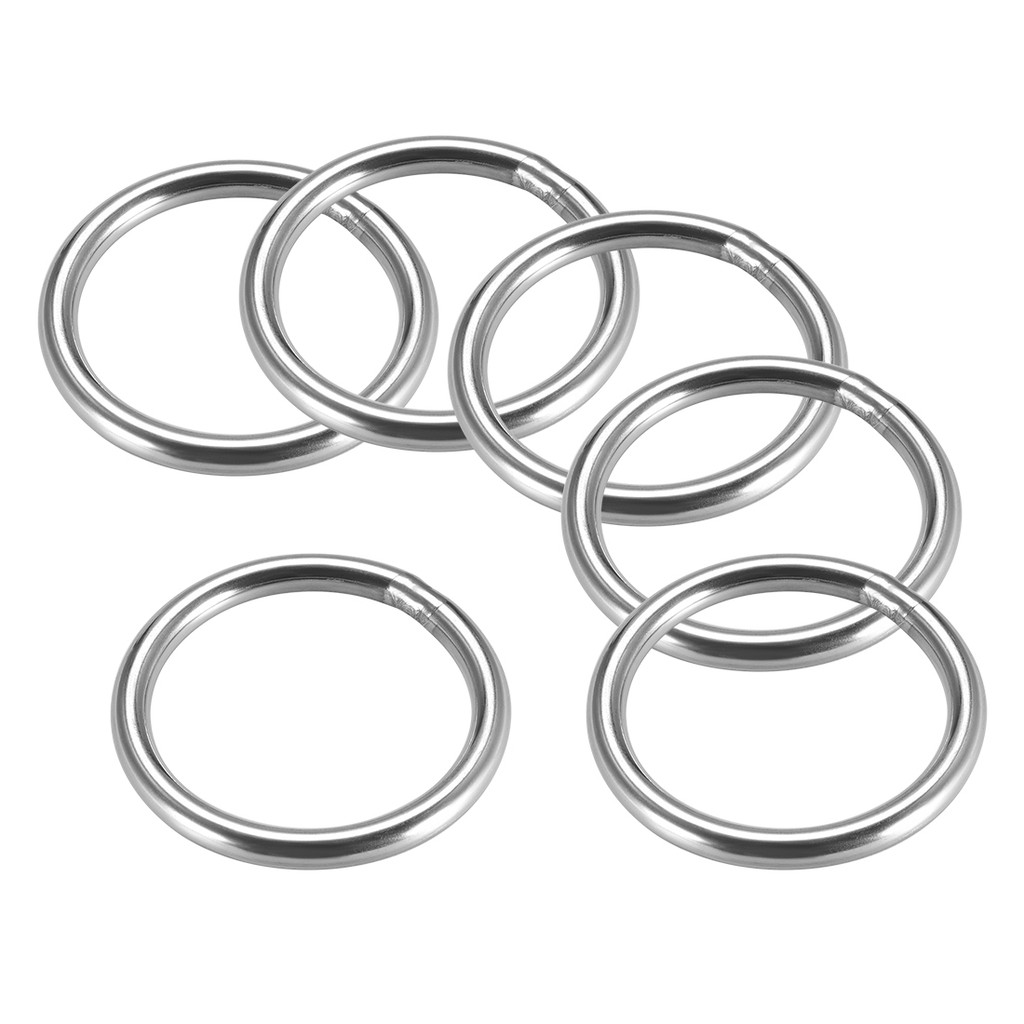 

Uxcell 5-6Pcs Stainless Steel O Ring 20/30/40/50/60/80/90/100Mm Inner Diameter 3-6Mm Thickness