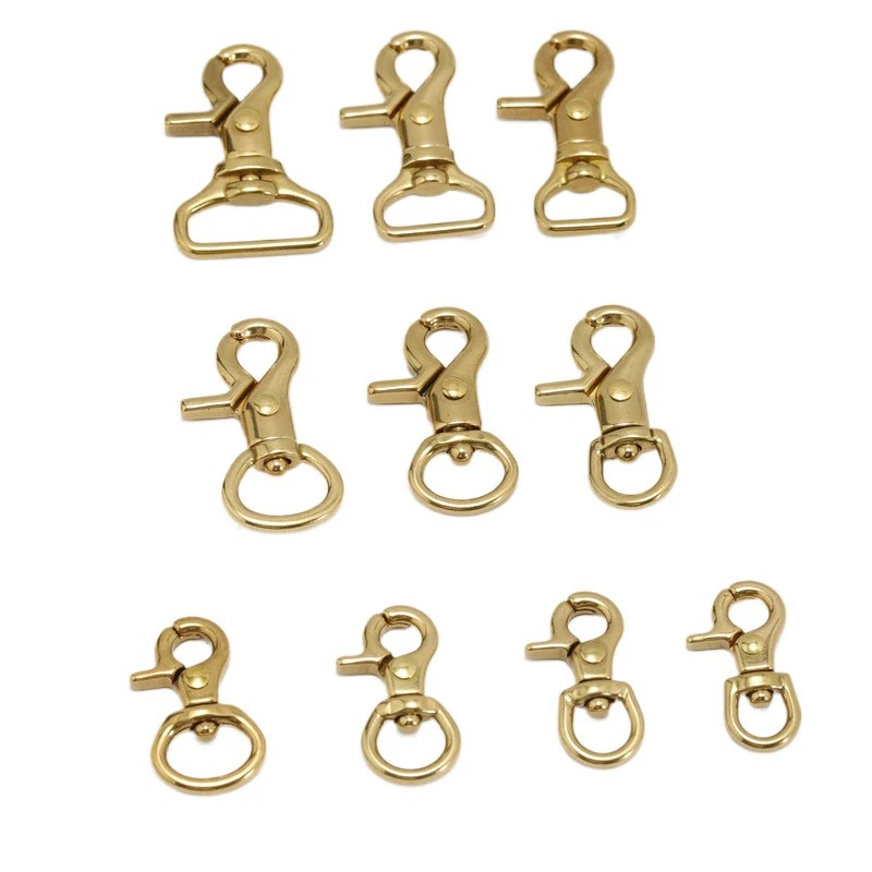 

1Piece Solid Brass Snap Hook Carabiner Rotatable Trigger Bolt Clip Lobster Clasps Buckle For Bag