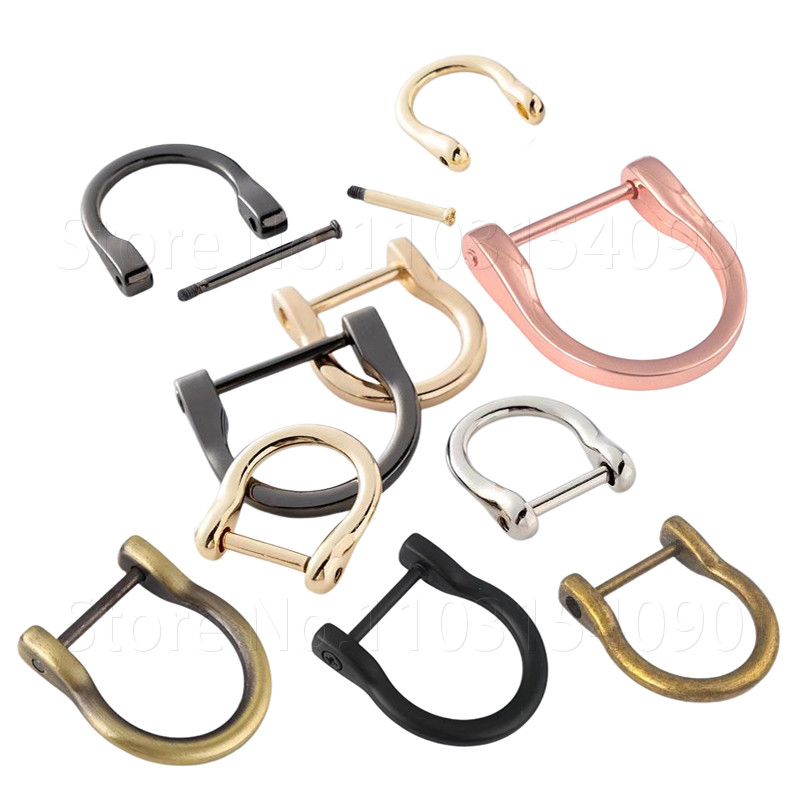 

2Pcs Metal Detachable Removable Open Screw D Ring Buckle Shackle Clasp Leather Craft Bag Strap Belt