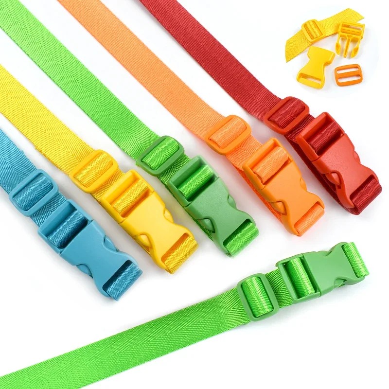 

2/5Sets 20/25Mm Plastic Release Buckle Tri-Glide Sliders Webbing Tape Bag Strap Side Clip Dog Collar