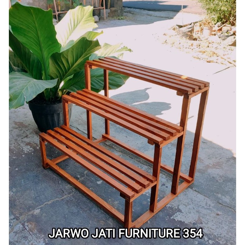 RAK SUSUN POT BUNGA FULL KAYU JATI