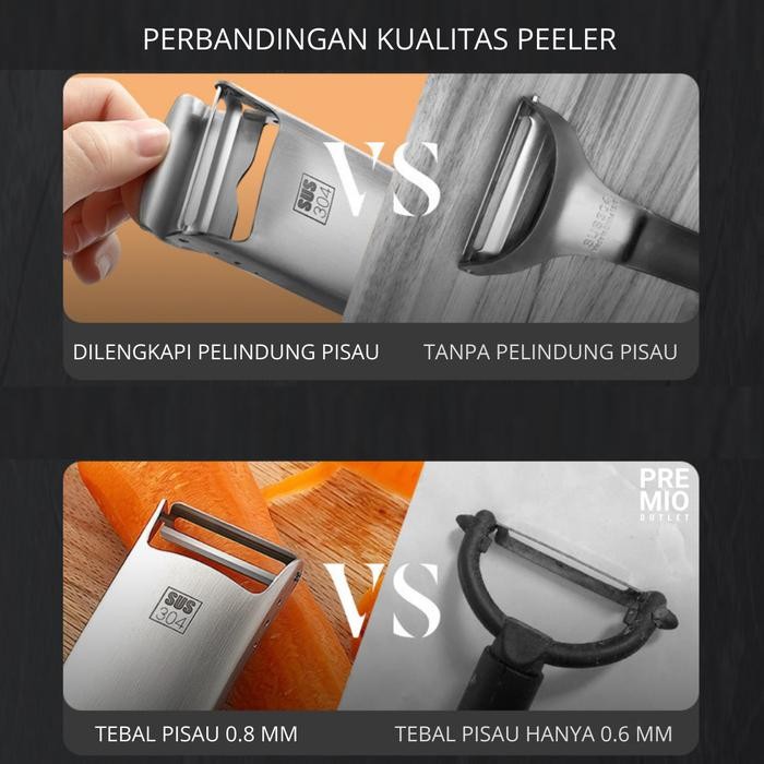 PREMIO Parutan Peeler Alat Kupas Pengupas Buah Kentang Sayur Serbaguna