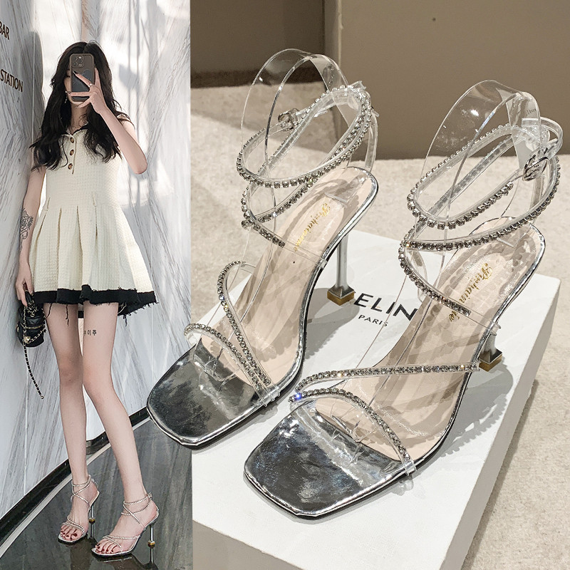 PROMO / Sepatu Sendal Hak Tinggi High Heels 9cm Wanita Dewasa Gaya Korea Pesta Kondangan Import
