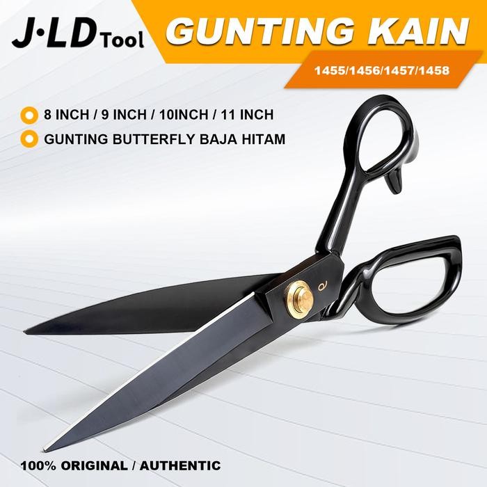 

J.LD TOOL Gunting Bahan Kain Butterfly Baja Hitam 8-11'' Gunting Potong Bahan Kain super tajam