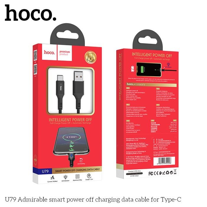 BEST QUALITY HOCO U79 Micro USB Type C Lightning Cable Auto Disconnect