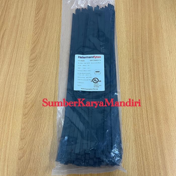

TERBARU! Hellermann Tyton Cable Ties SS 316 Epoxy Coated Black 400MM x 7.9MM x 0.35MM (100Pcs)