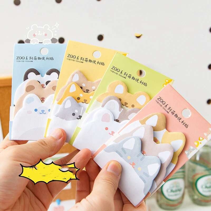 

1 Piece Lytwtw'S Adhesive Cute Cartoon Cute Pet Animals Notes Notepad Memo Pad Office School