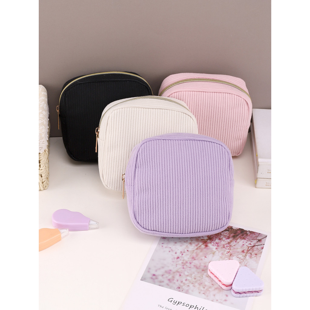 

Square Corduroy Pencil Case Stationery Portable Pencil Pouch School Supplies Back To School Pencil