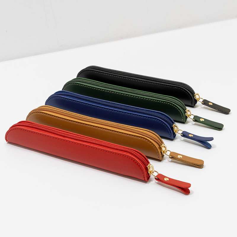 

Pu Leather Business Fountain Pen Case Desktop Organizer High-End Leather Pen Protective Cover