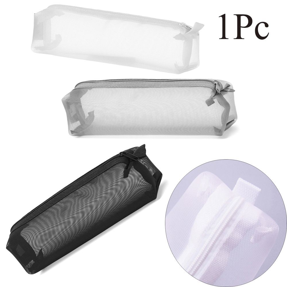 

Gifts Fashion Stationery Makeup Cosmetic Mesh Pen Bag Cosmetic Storage Zipper Pencil Case