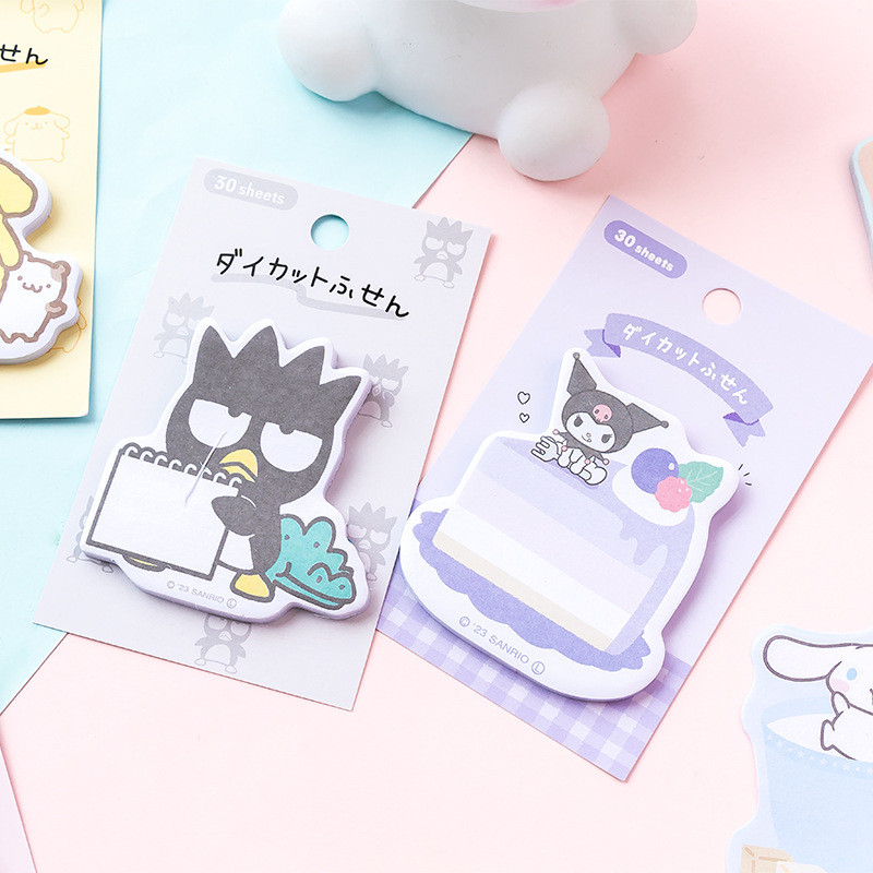 

8Pcs/Lot Kuromi Kitty Melody Memo Pad Sanrio Pochacco Sticky Note Stationery Label Notepad Planner