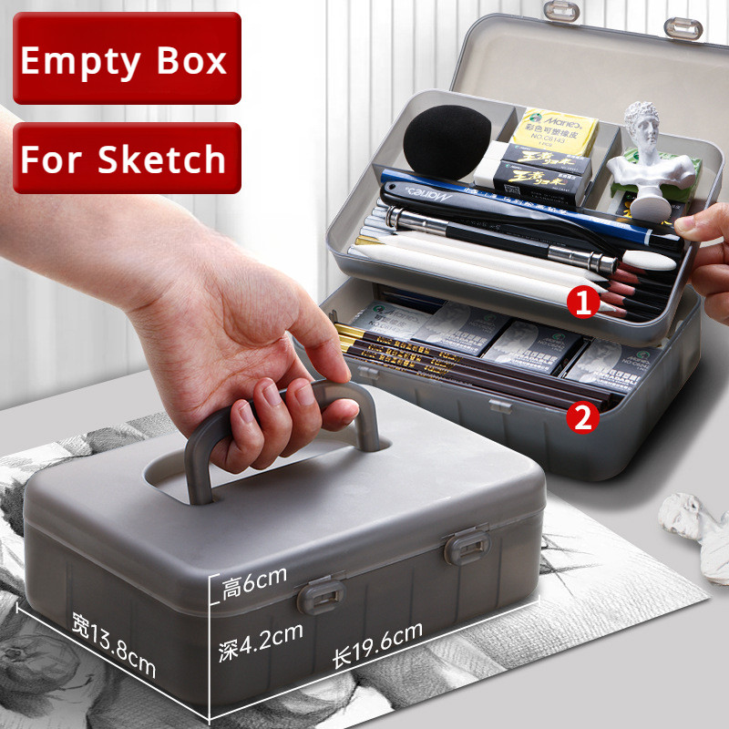 

Empty Sketch Pencil Case Art & Craft Supply Organizer With Removable Dividers,Large Capacity Plastic