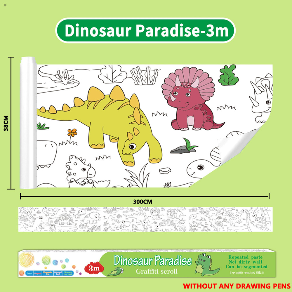 

300Cm Diy Graffiti Scroll Drawing Roll For Children Sticky Color Filling Paper Coloring Roll Kids