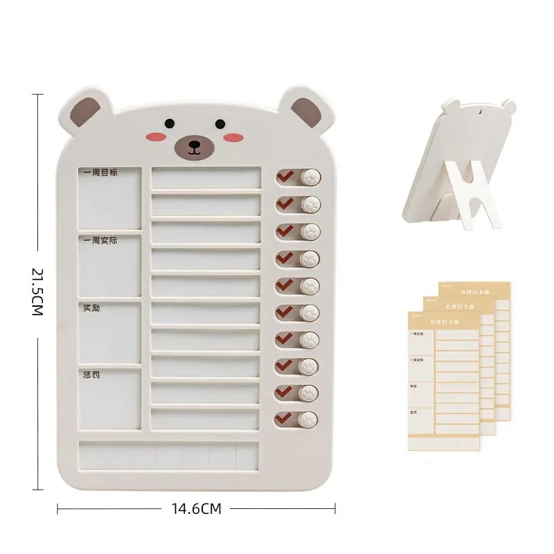 

Weekly Planning Book Kawaii Stationery Reward And Punishment Tasks Cute Growth Self-Discipline Clock