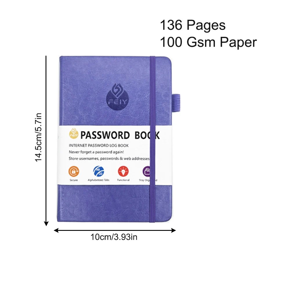 

Password Book With Alphabetical Tabs,Internet Address Organizer, Logbook Password Keeper For Website