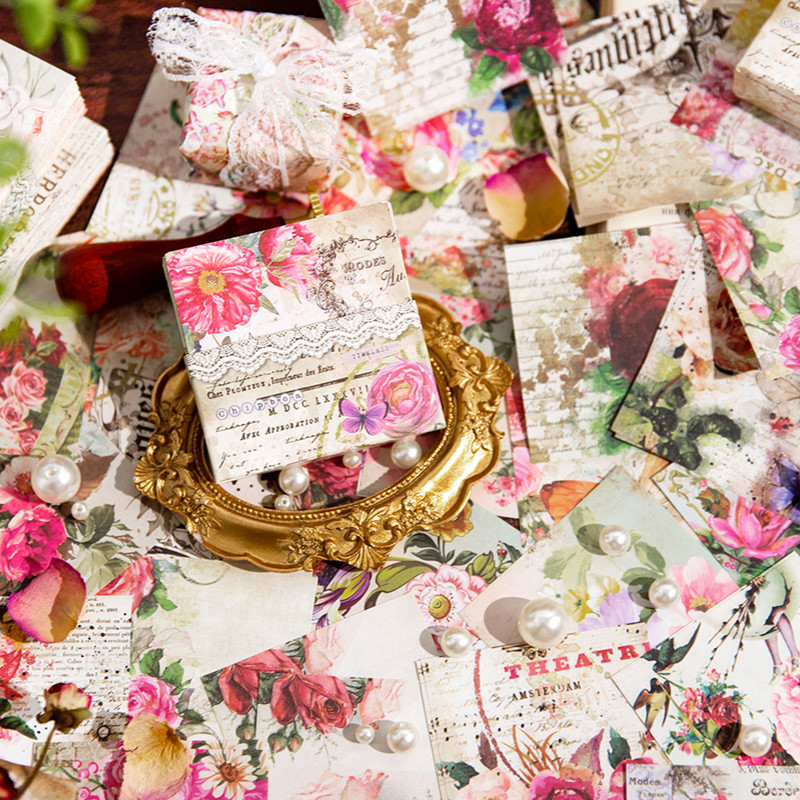 

200Pcs/Pack Flower Materials Memo Paper Set Diy Scrapbooking School Supplies Decor Junk Journal