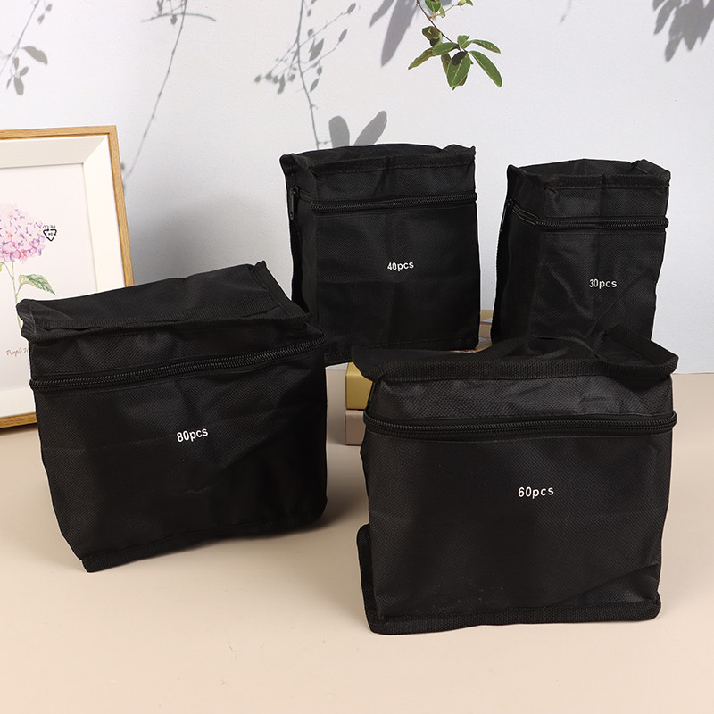 

30/40/60/80 Pcs Markers Pen Black Storage Bag Massive Large Capacity Zipper Folding Art Markers