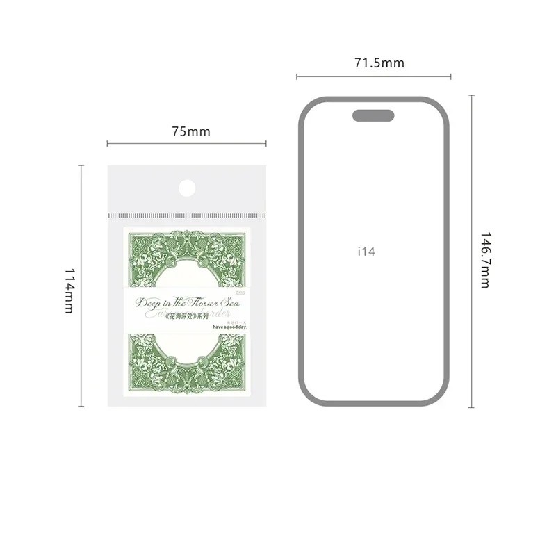 

30Sheets Material Base Paper Memo Color Book Plant Border Writing Decorative Monet Notebooks Writing