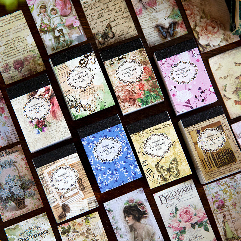 

100Pcs/Pack Floral Materials Paper Mini Book Diy Scrapbooking Art Collage Photo Album Decor Junk
