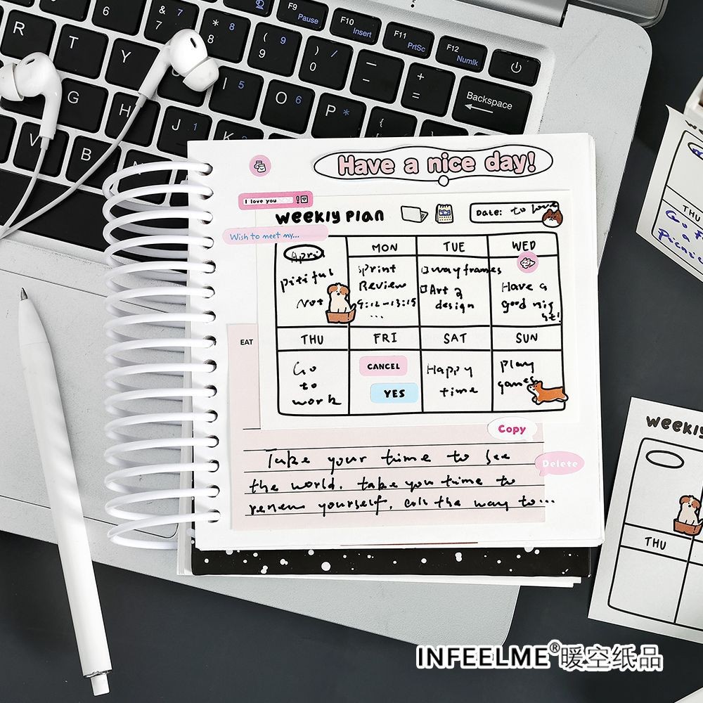 

1Pcs Single Style Optional 30Sheet Sticky Notes Pleasant Things List Series Schedule Weekly Plan