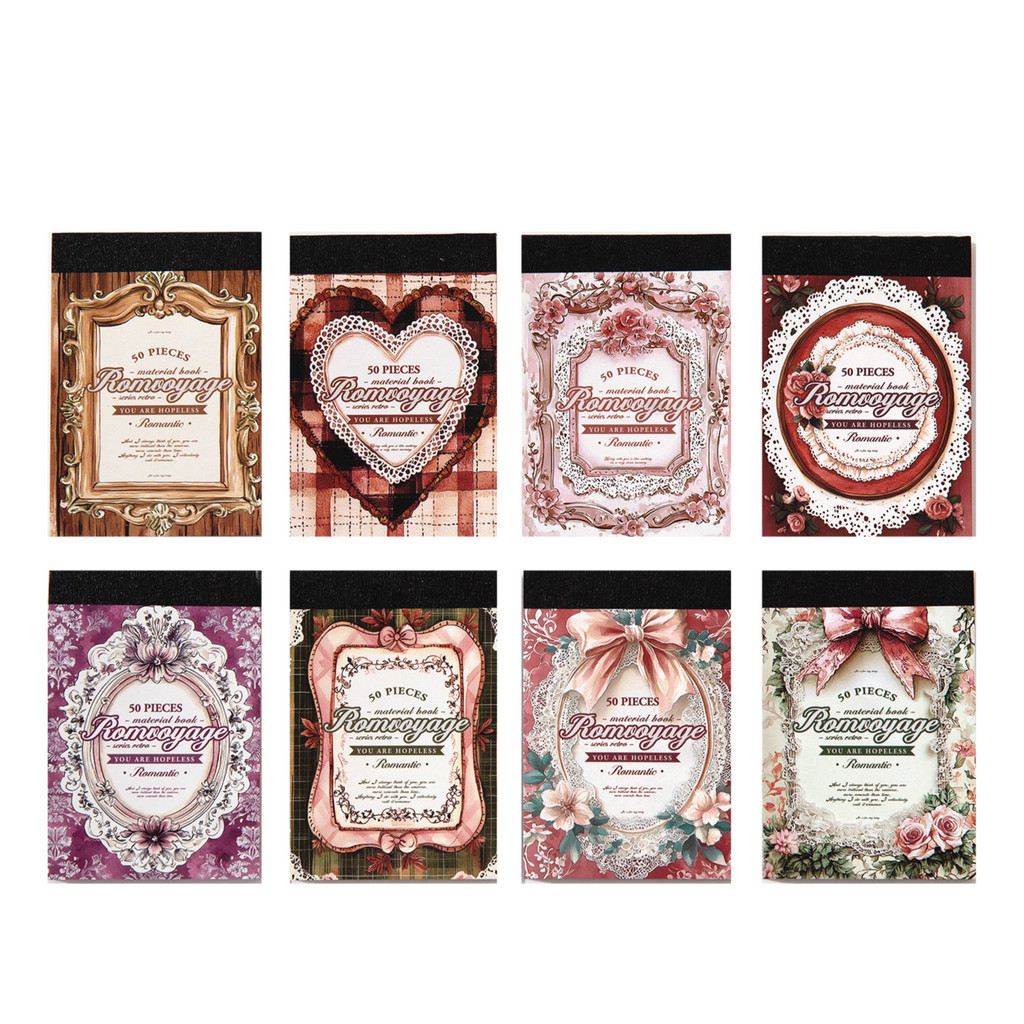 

50Pcs/Lot Memo Pads Material Paper Romantic Tours Journal Scrapbooking Paper Card Background