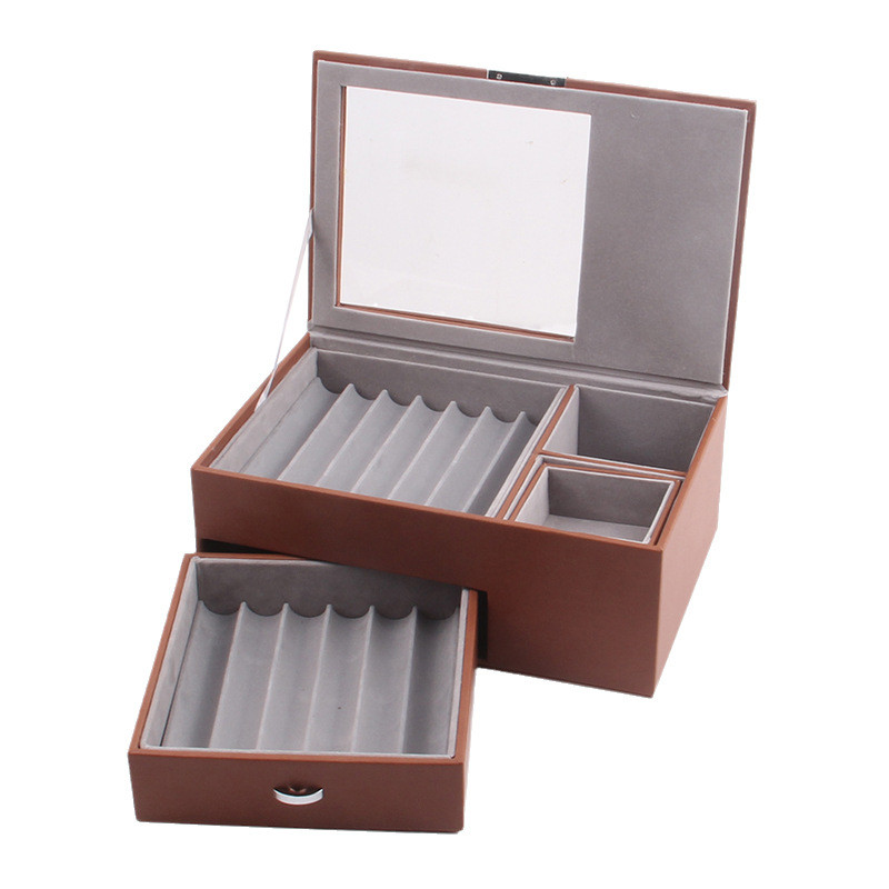 

Double-Layer Pen Case,Leathe Display Storager Pen Box ,Fountain Pen Collector Organizer Gift Box