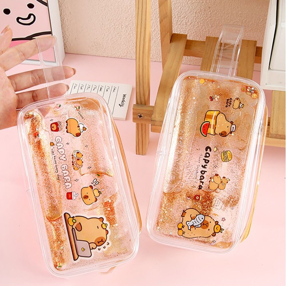 

Portable Pu Pen Bag Stationery Office School Supplies Pen Storage Bag Capybara Stationery Organizer