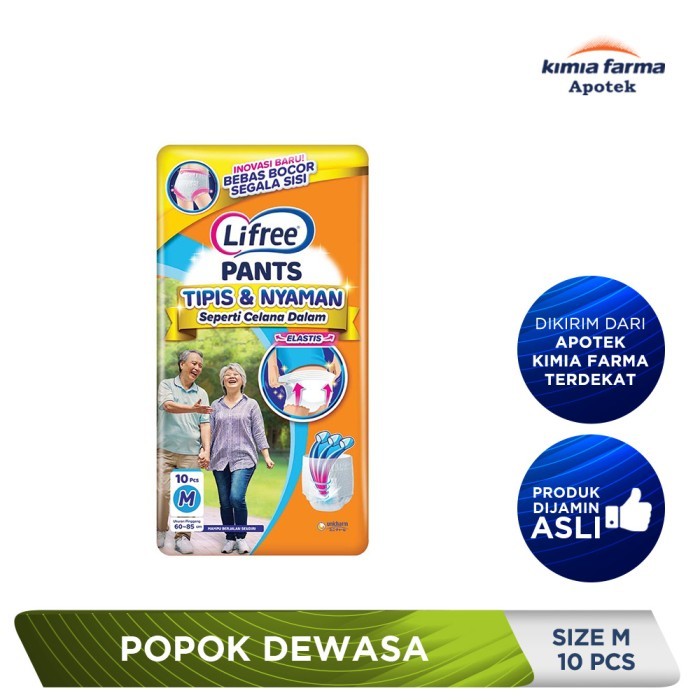 Terbaru Lifree Popok Celana Tipis & Nyaman Size M Isi 10 Pcs / Popok Dewasa Ready