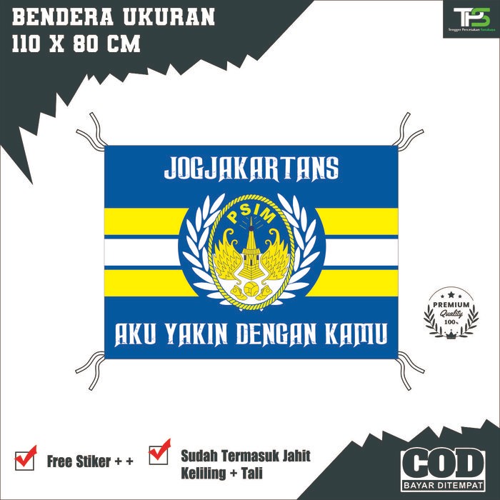 NEW ARRIVAL BENDERA PSIM JOGJA / BENDERA JOGJA / BENDERA SEPAK BOLA MDU