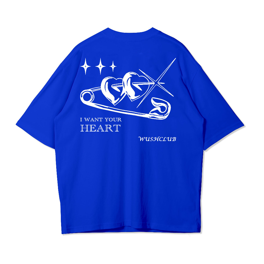 WUSH CLUB  OVERSIZED BAJU KAOS DISTRO PRIA WANITA OVERSIZE I WANT BENHUR BIRU ELEKTRIK