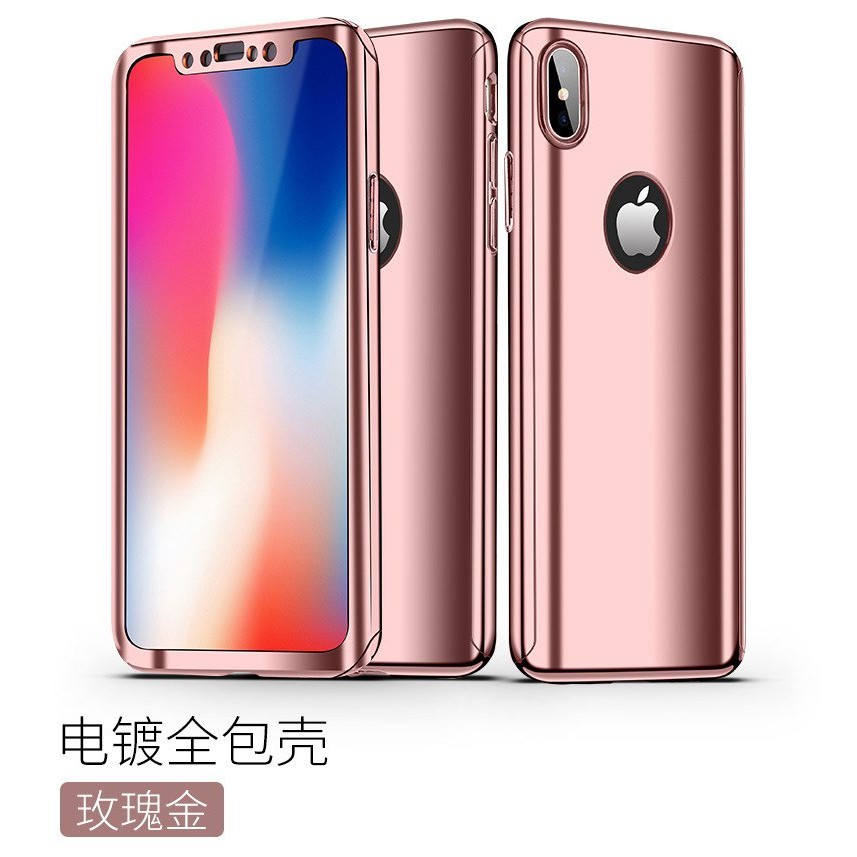 [ CUCI GUDANG ] Case Hp iPhone 7 Plus 360 Chrome Full Protection Cover