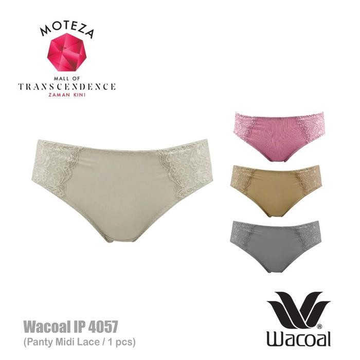 Satinya- Celana Dalam Wanita - Wacoal Panty Midi Lace - Ip 4057 R1 Basic Cantik Katun