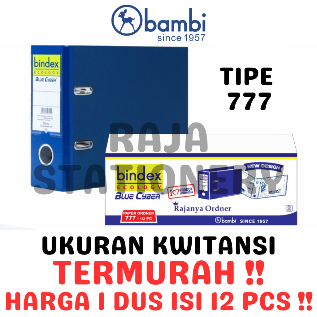 

BAMBI ORDNER KWITANSI ODNER BINDEX ECOLOGY ORDNER 777 BLACK BLUE KUARTO KWARTO 75MM HITAM BIRU BLUE CYBER BOX LUSIN KARTON [12PCS] - RAJA BIGBOX