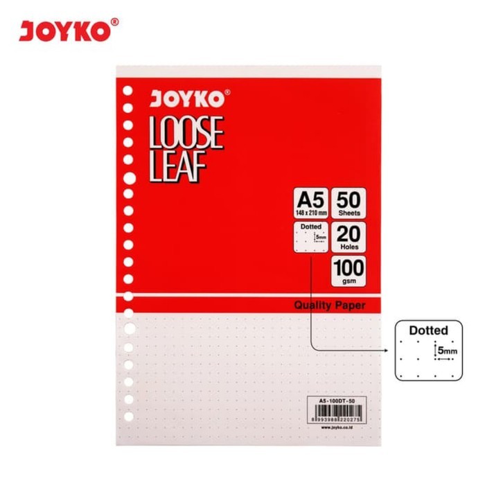 

JOYKO LOOSE LEAF DOTTED A5 / KERTAS FILE BINDER 100DT 50 LEMBAR - RAJA BIGBOX
