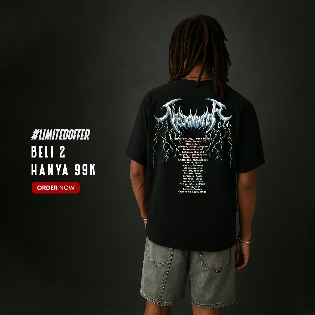 【COD】Lastkiss Kaos NECROMANCER Regular Fit Kaos Sablon 30S Kaos Pria Lengan Pendek Atasan T Shirt Di