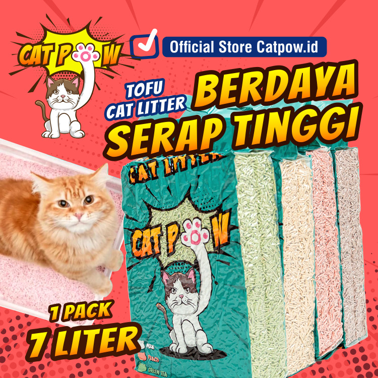 CATPOW Tofu Cat Litter Pasir Kucing 7 Liter Cat Litter Box Jumbo Pasir Kucing Tofu Litter Box Kucing