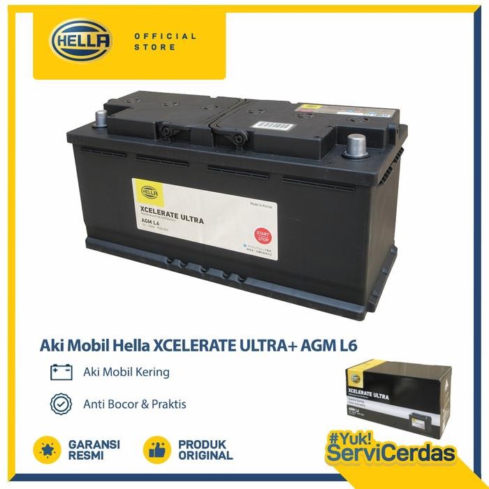 Aki Mobil Hella XCELERATE ULTRA+ AGM L6 - Aki Mobil Kering