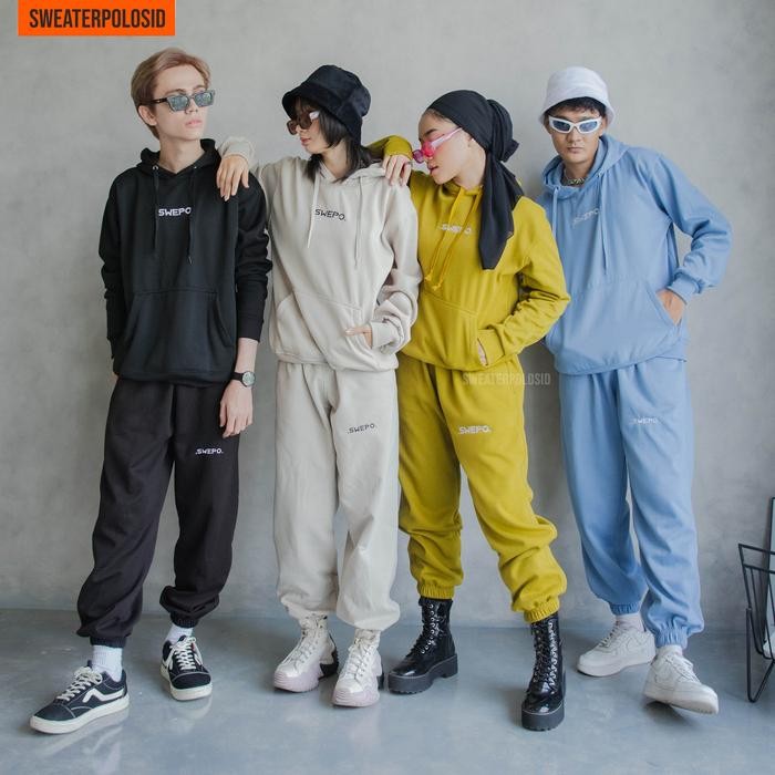 Coatelle- Swepo Satu Set Hoodie Jumper + Jogger Swepo Size M- Xxl (Pria &Wanita)