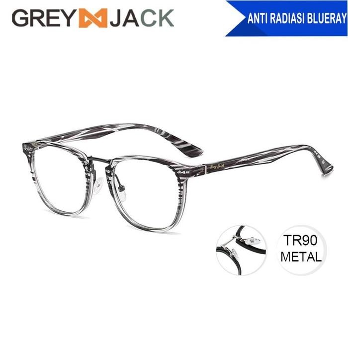 Outiva- Grey Jack Kacamata Frame Antiradiasi Blueray Dewasa Unisex Tr90 8083