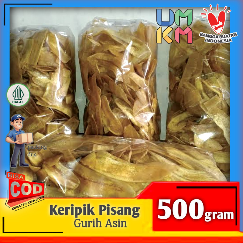 

GERATIS ONGKIR PRODUK !!! keripik pisang KEPOK asin original 500gr