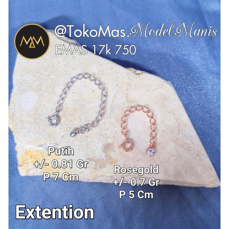 Outsy- Extention Emas Gelang Kalung Rantai Penyambung Emas Putih Rosegold 75