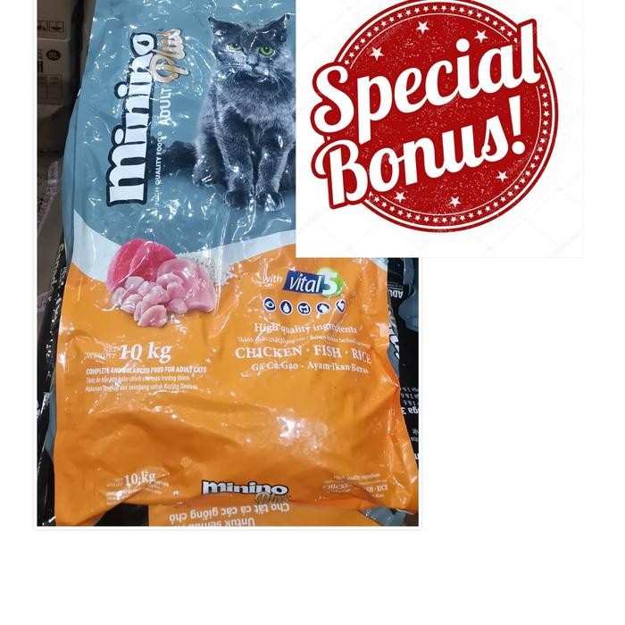 Minino plus 10 Kg makanan kucing 10kg Freshpack no maxi