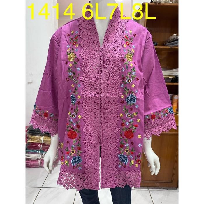 Trenatik- Yuu - Big Size Kebaya Alexuez Bordir Timbul /Kebaya Size Jumbo 6L 7L 8L /Kebaya Encim