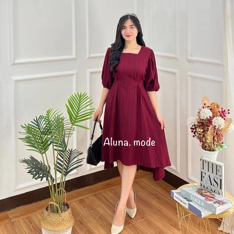 PROMO / Calista Dress Dress Casual Wanita-Dress wanita/Dress korea/Midi Dress Wanita/Dress pesta