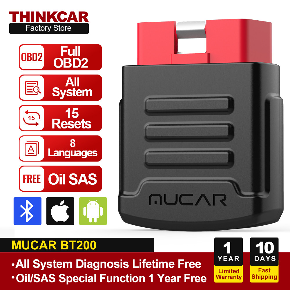 THINKCAR MUCAR BT200 BT200 Pro Automotive Obd2 Scanner 15 Reset Auto