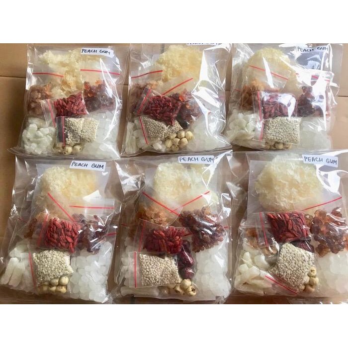 

Terjangkau! Peach Gum collagen dessert tao jiao lengkap isi banyak!