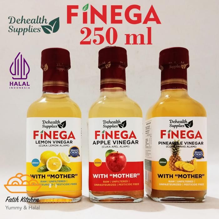 

Finega 250 Ml (Botol Kaca) Vinega Cuka Apel / Nanas / Lemon