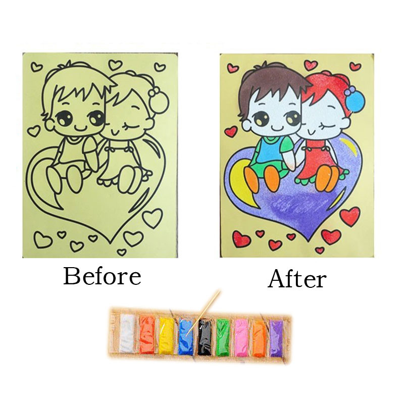 

10Pcs Children Drawing Toys Sand Painting Pictures Kid Diy Crafts Education Toy For Boys Girls