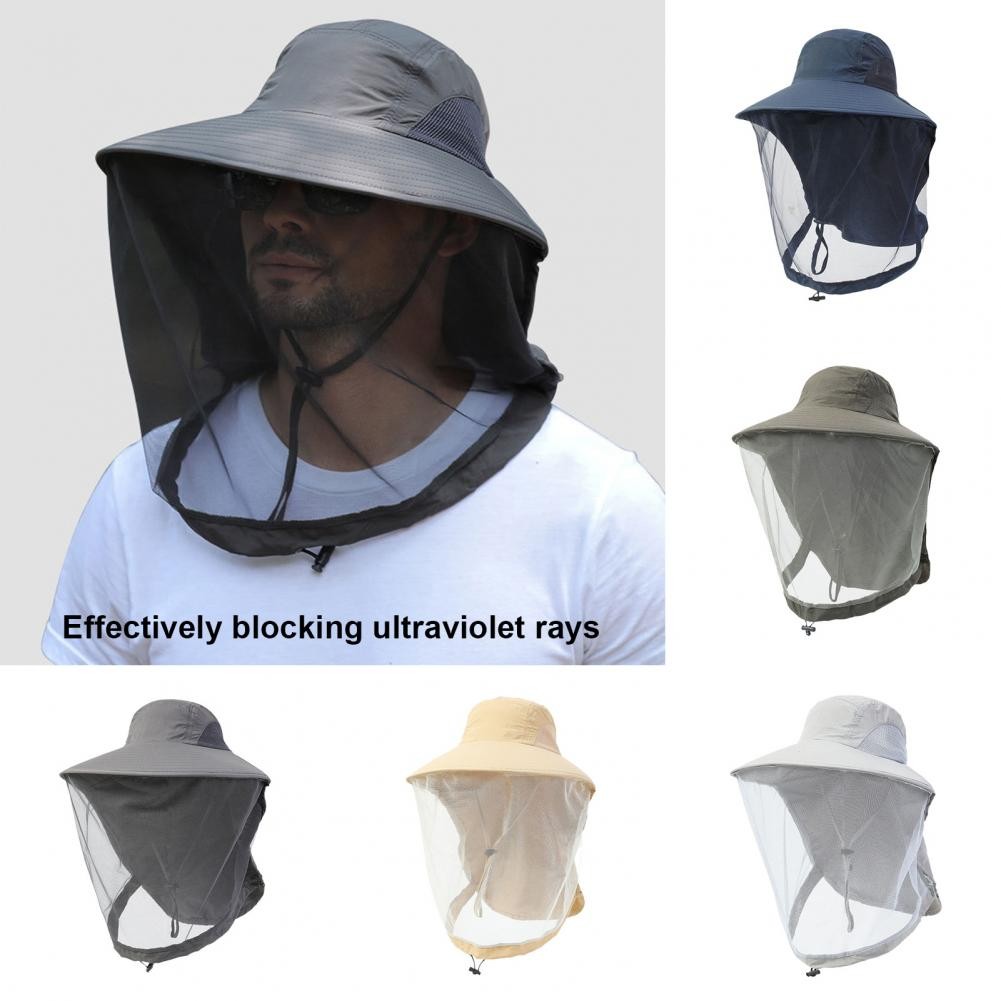 

Mosquito Prevention Cap For Fishing Insect Protective Cap Mosquito Head Net Full-Mesh Drawstring